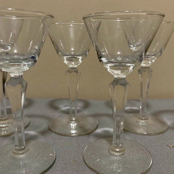 Cocktail Crystal Champagne Set of 6 - Vintage Daiquiri Stemware - Italy Sherry